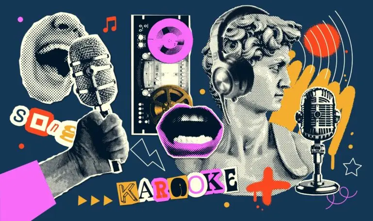 immagine per audio digitale, stile collage moderno